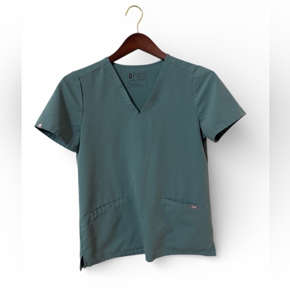 ⚡️ FIGS Teal Blue Scrub Top | V-Neck | Short Sleeve - Picture 2 of 4